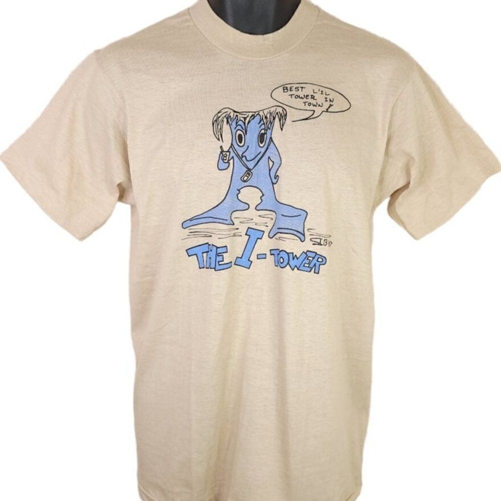 The I Tower T Shirt Vintage 80s 1989 Best Lil Tower In Town Made In USA Mens
